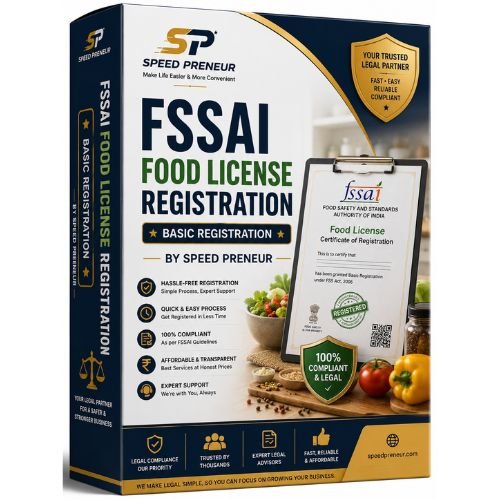 FSSAI Basic Registration (Excluding Govt. Fees) (GOV FEES EXTRA)