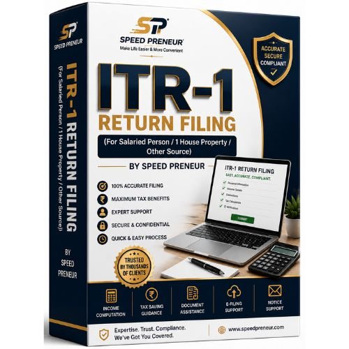 ITR -1 return Filing (For Salaried Person / 1 House Property / Other Source)